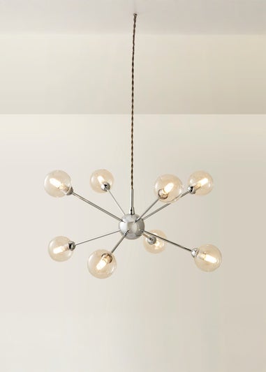 ValueLights Sputnik Chrome 8 Way Pendant Ceiling Light with Bulbs