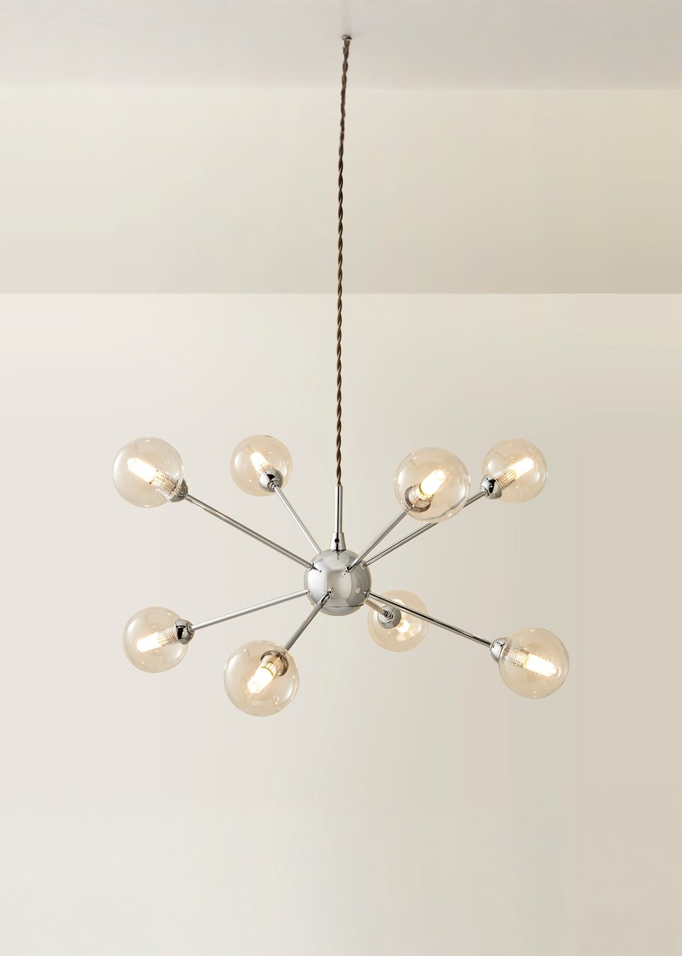 ValueLights Sputnik Chrome 8 Way Pendant Ceiling Light with Bulbs