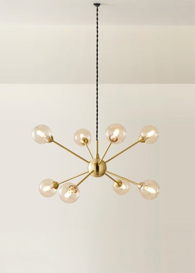 ValueLights Sputnik Gold 8 Way Pendant Ceiling Light with Bulbs
