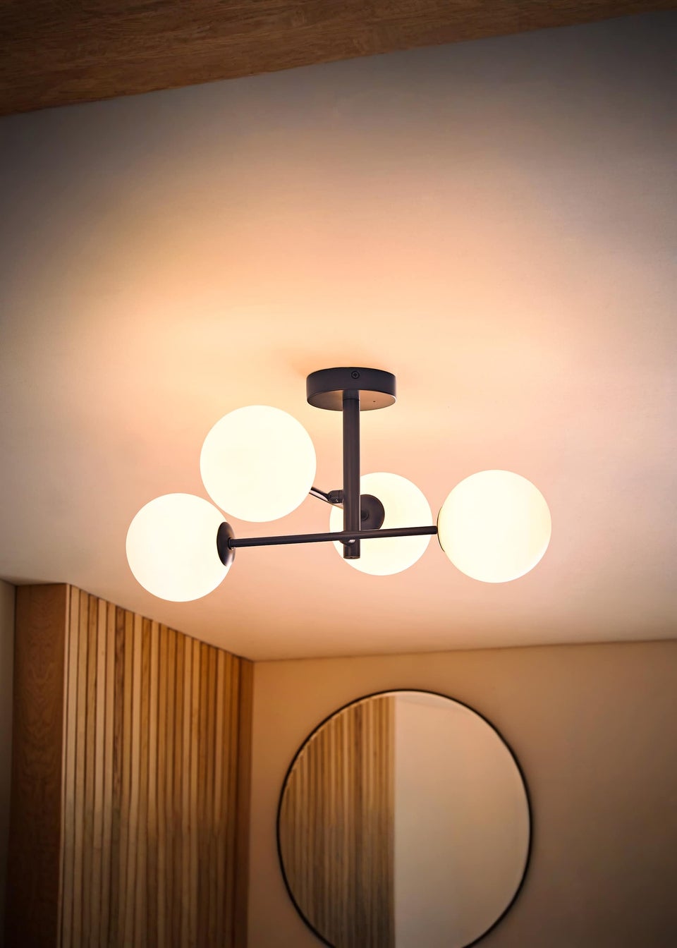ValueLights Darla Navy 4 Way Bathroom Ceiling Light with Bulbs
