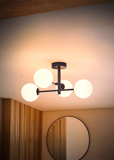 ValueLights Darla Navy 4 Way Bathroom Ceiling Light with Bulbs