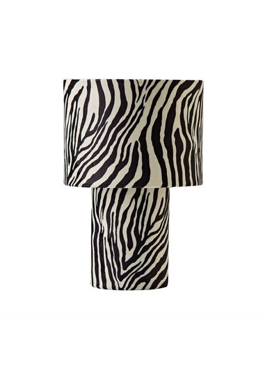 ValueLights Nessa Zebra Pattern Velvet Table Lamp