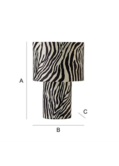 ValueLights Nessa Zebra Pattern Velvet Table Lamp