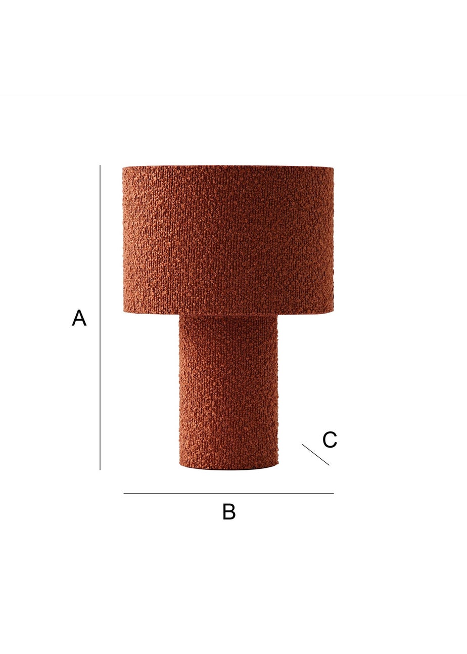 ValueLights Ash Rust Boucle Table Lamp