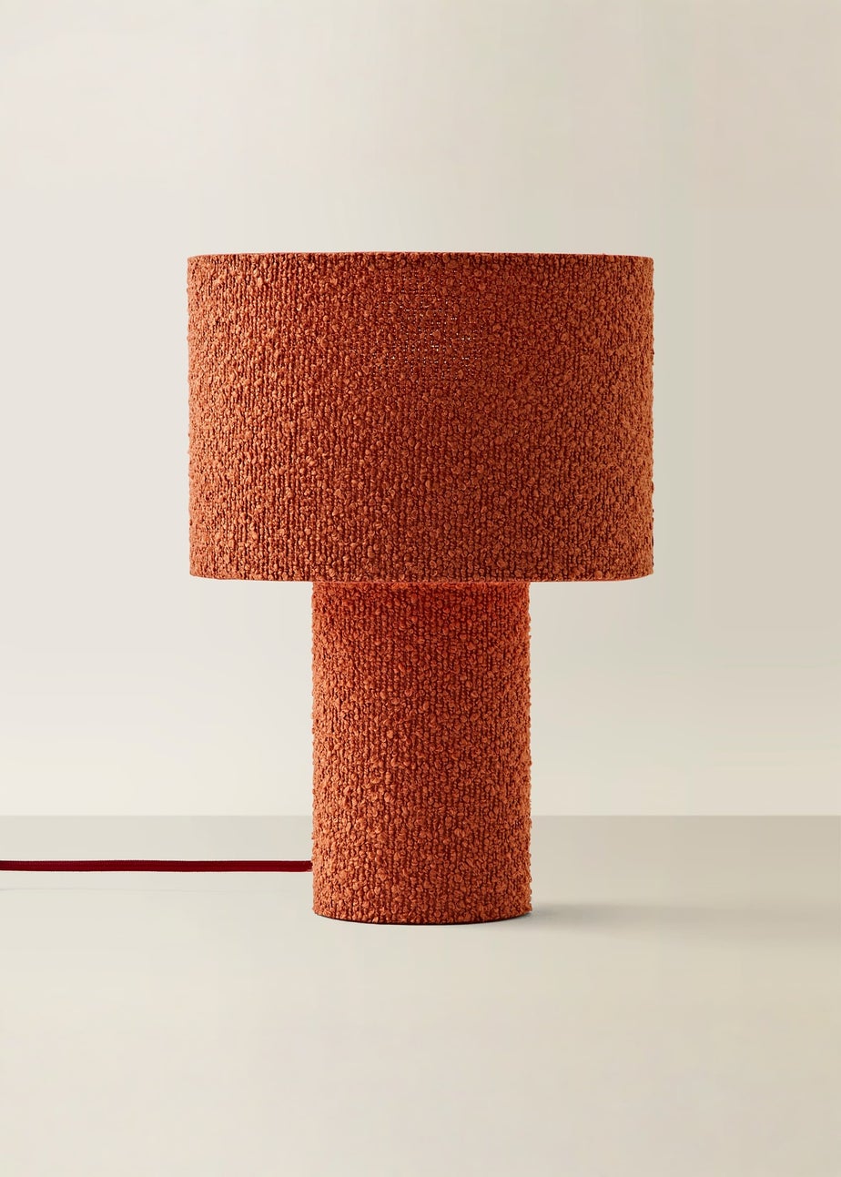ValueLights Ash Rust Boucle Table Lamp