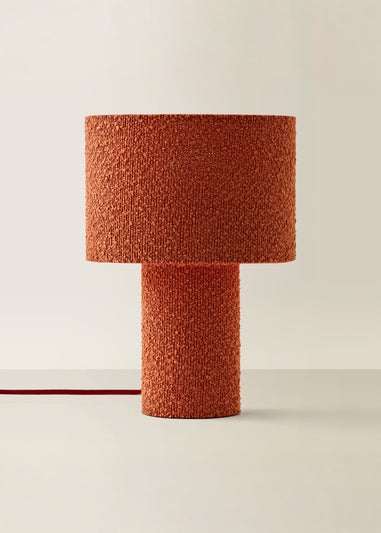 ValueLights Ash Rust Boucle Table Lamp