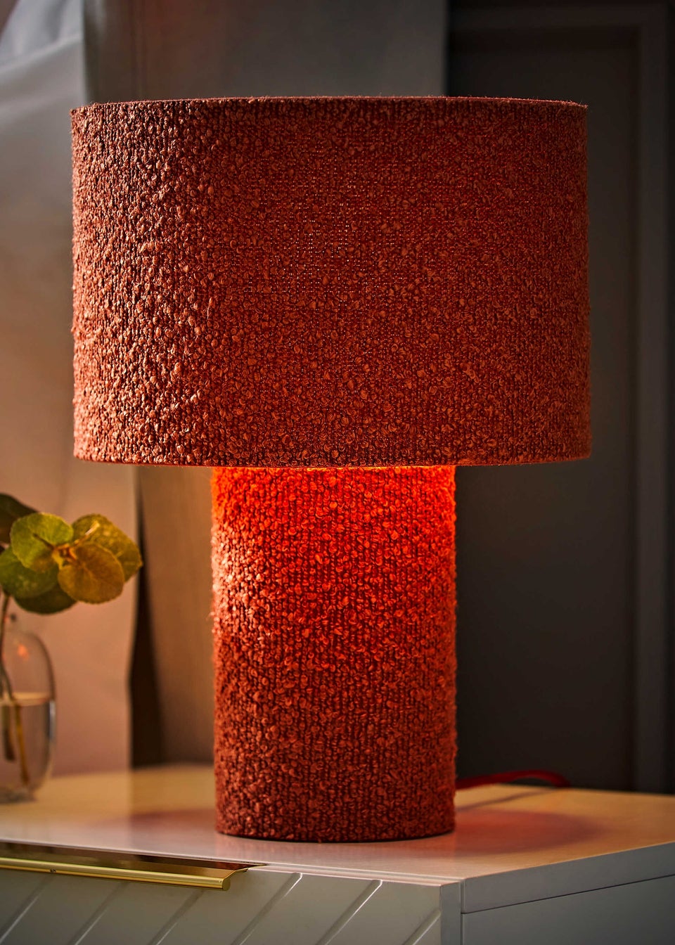 ValueLights Ash Rust Boucle Table Lamp