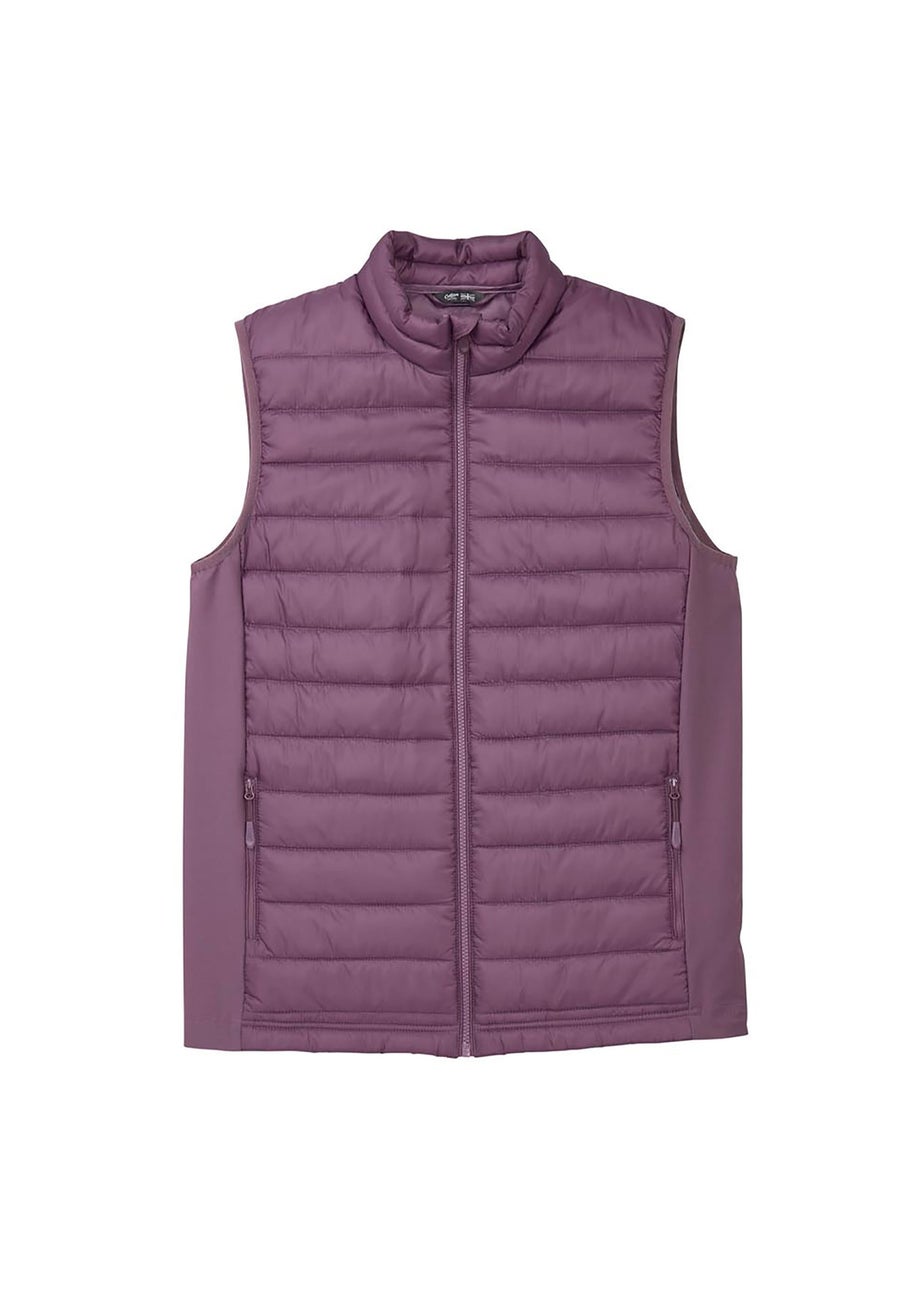 Cotton Traders Washed Plum Padded Gilet