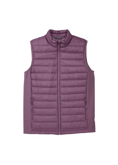Cotton Traders Washed Plum Padded Gilet