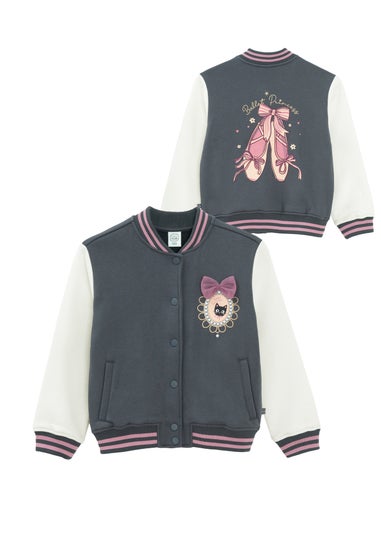 Cool Club Grey Zip-Up Glitter Printed Sweatshirt (3-7 yrs)