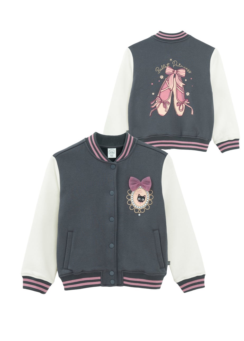 Cool Club Grey Zip-Up Glitter Printed Sweatshirt (3-7 yrs)