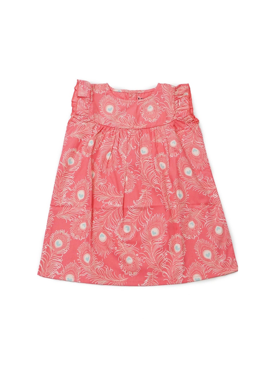 Lucy & Sam Pink Peacock Woven Dress (9 Months to 6 Years)