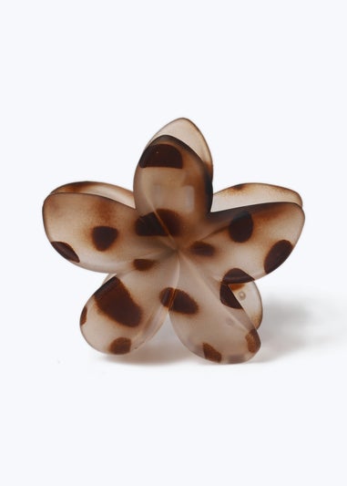 Muse Brown Leopard Hibiscus Flow Claw Clip