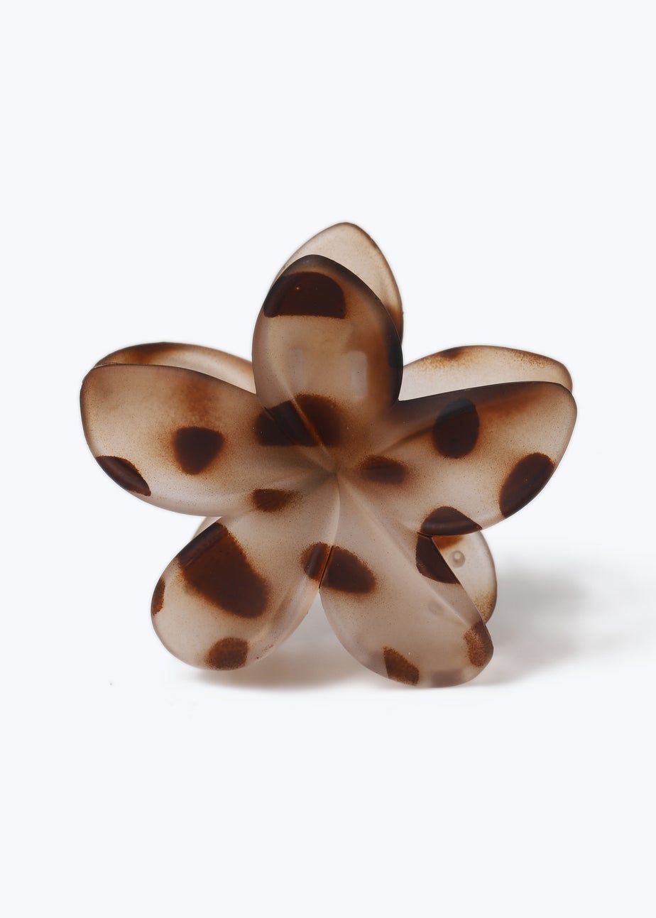 Muse Brown Leopard Hibiscus Flow Claw Clip