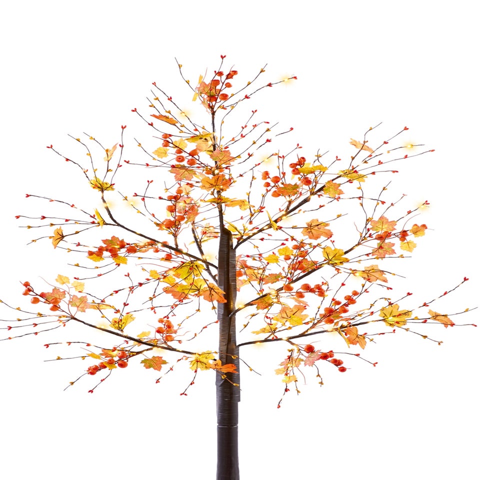 Premier Decorations Warm White LED Lit Maple Leaf Tree