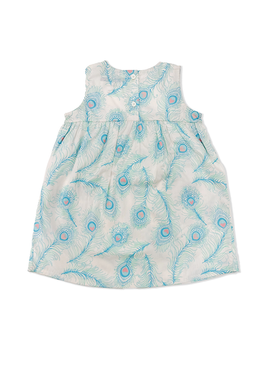 Lucy & Sam White Peacock Woven Swing Dress (9 Months to 6 Years)