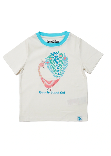 Lucy & Sam Cream Born To Stand Out SS Tee (6 Months to 6 Years)