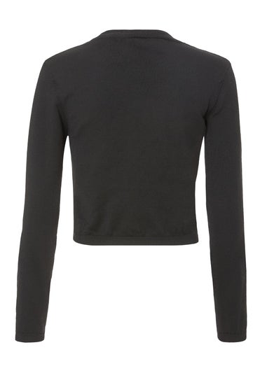 Quiz Black Knit Cropped Jumper