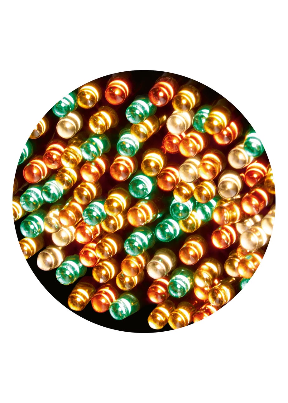 Premier Decorations 426 Amber Warm White Orange & Green Cluster Brights