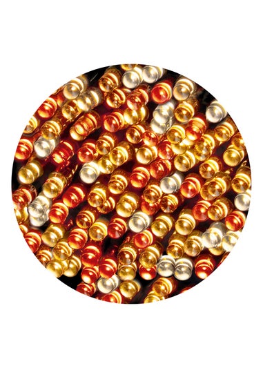 Premier Decorations 426 Amber Warm White & Orange Cluster Brights