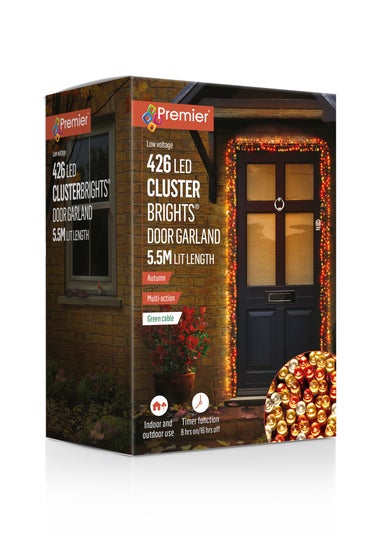 Premier Decorations 426 Amber Warm White & Orange Cluster Brights