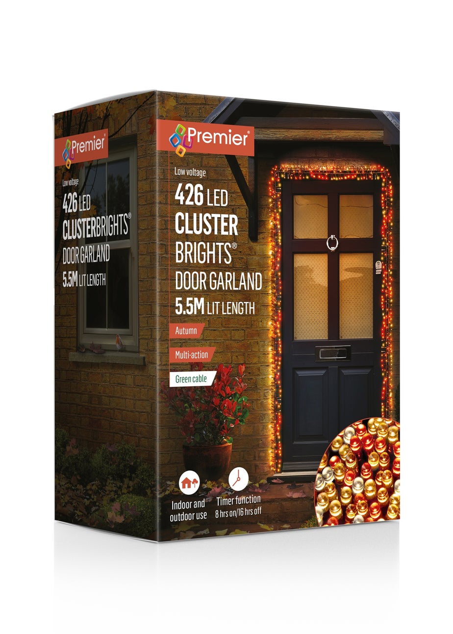 Premier Decorations 426 Amber Warm White & Orange Cluster Brights