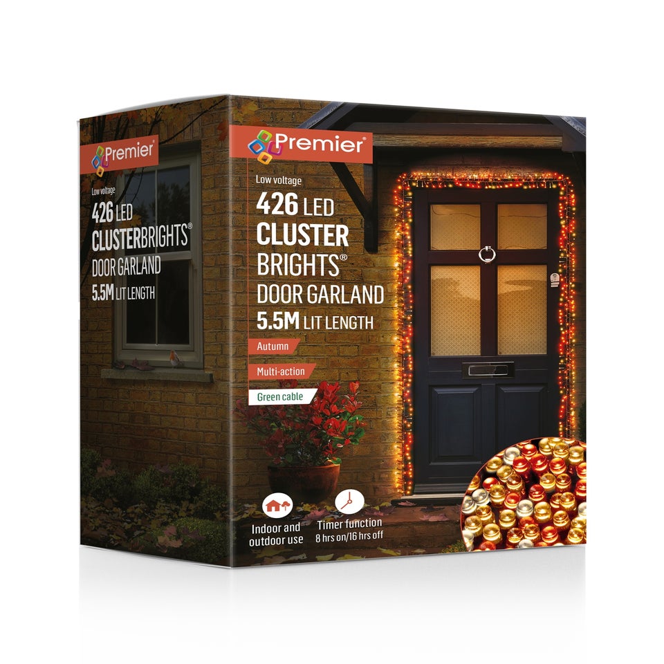 Premier Decorations 426 Amber Warm White & Orange Cluster Brights