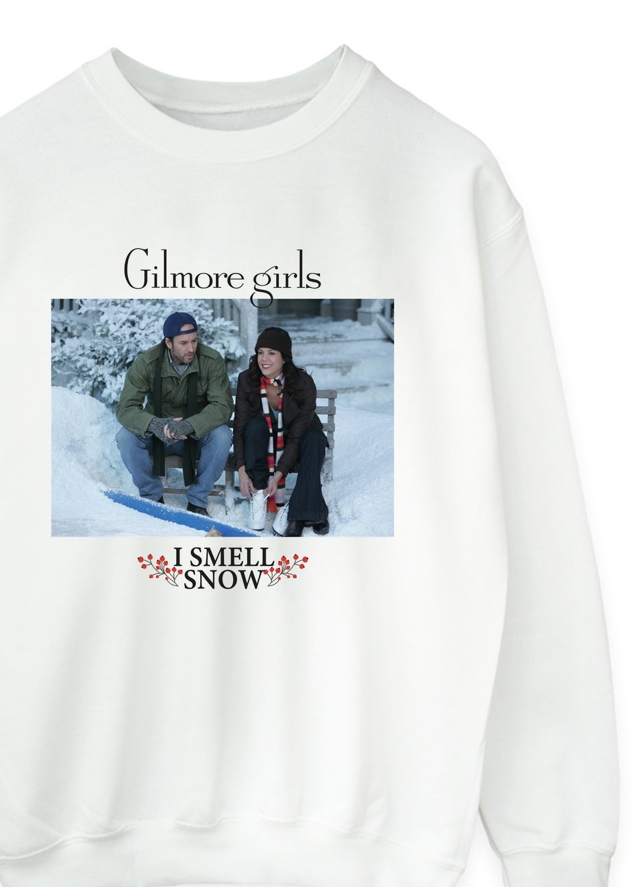 Gilmore Girls Smell Snow Christmas White Graphic Sweatshirt