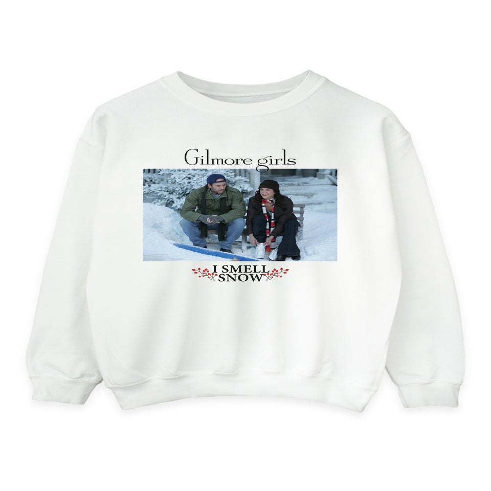 Gilmore Girls Smell Snow Christmas White Graphic Sweatshirt