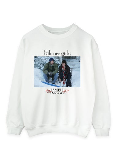 Gilmore Girls Smell Snow Christmas White Graphic Sweatshirt
