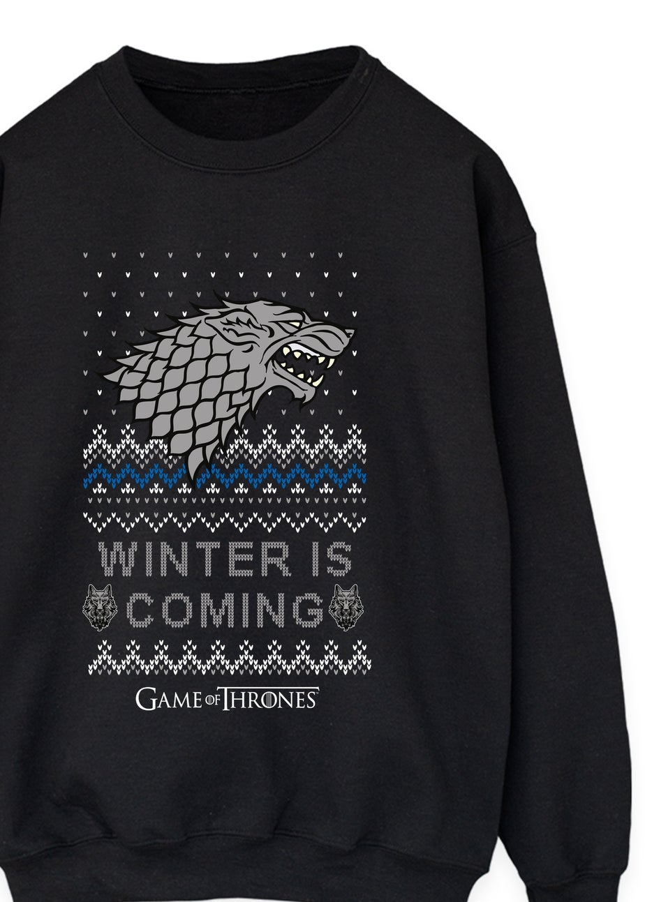 Game Of Thrones Winter Is Coming Christmas Black Graphic Sweatshirt
