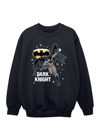 DC Comics Batman Dark Knight Christmas Boys Black Graphic Sweatshirt (3-13 Years)
