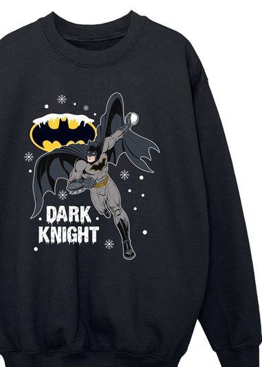 DC Comics Batman Dark Knight Christmas Boys Black Graphic Sweatshirt (3-13 Years)