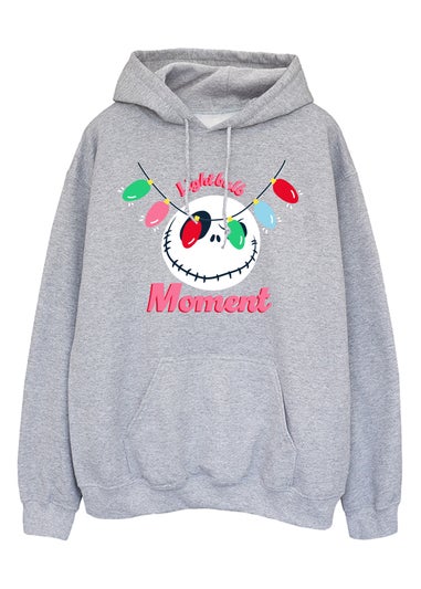 Disney The Nightmare Before Christmas Lights Grey Graphic Hoodie