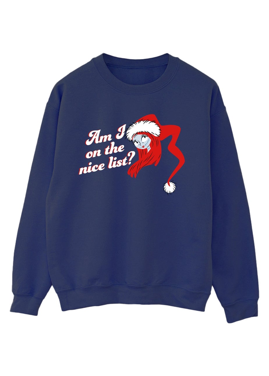 Disney The Nightmare Before Christmas Nice List Navy Blue Graphic Sweatshirt