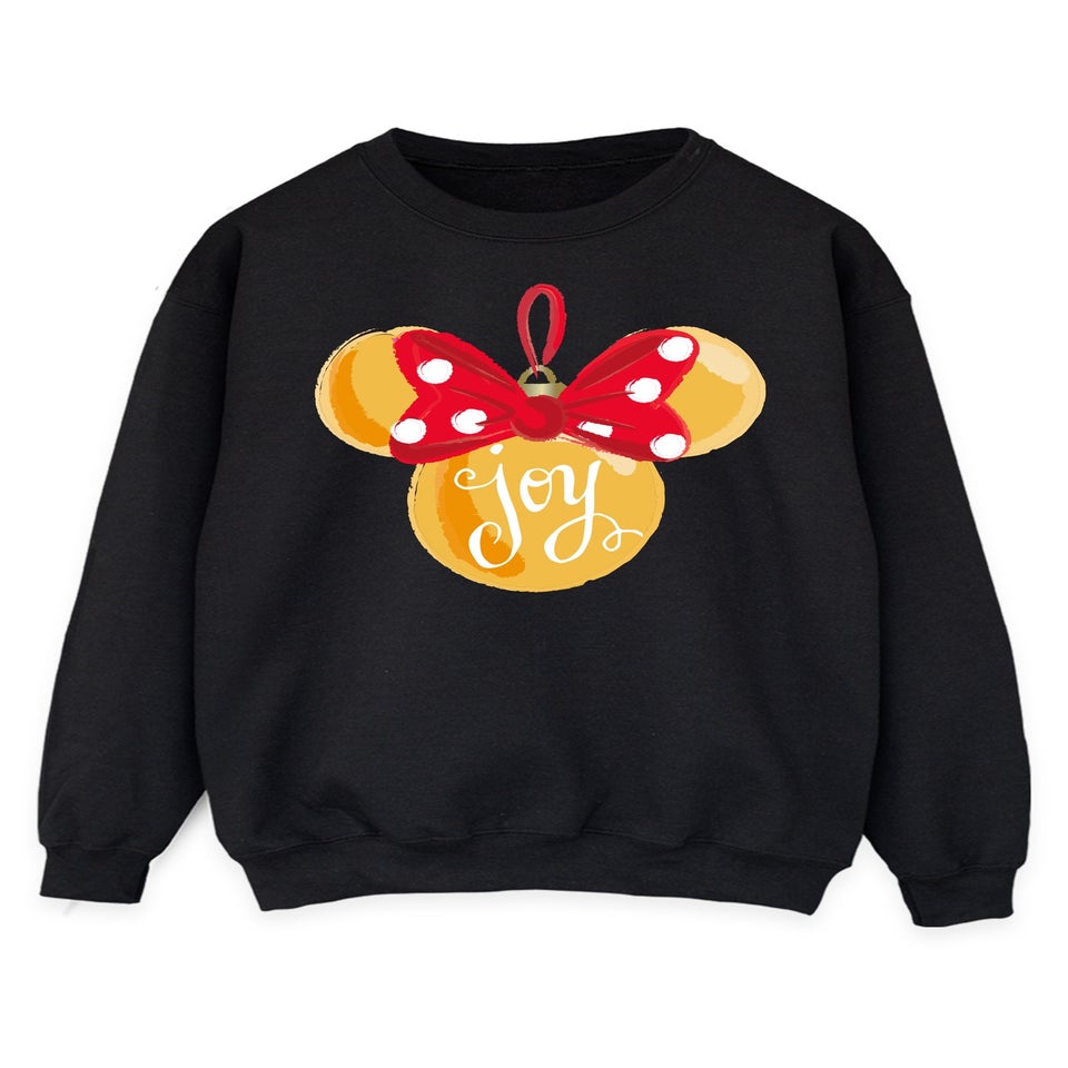 Disney Minnie Mouse Christmas Ball Black Graphic Sweatshirt