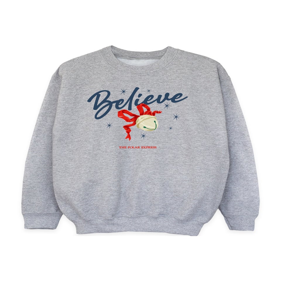 The Polar Express Believe Bell Christmas Girls Grey Graphic Sweatshirt (3-13 Years)