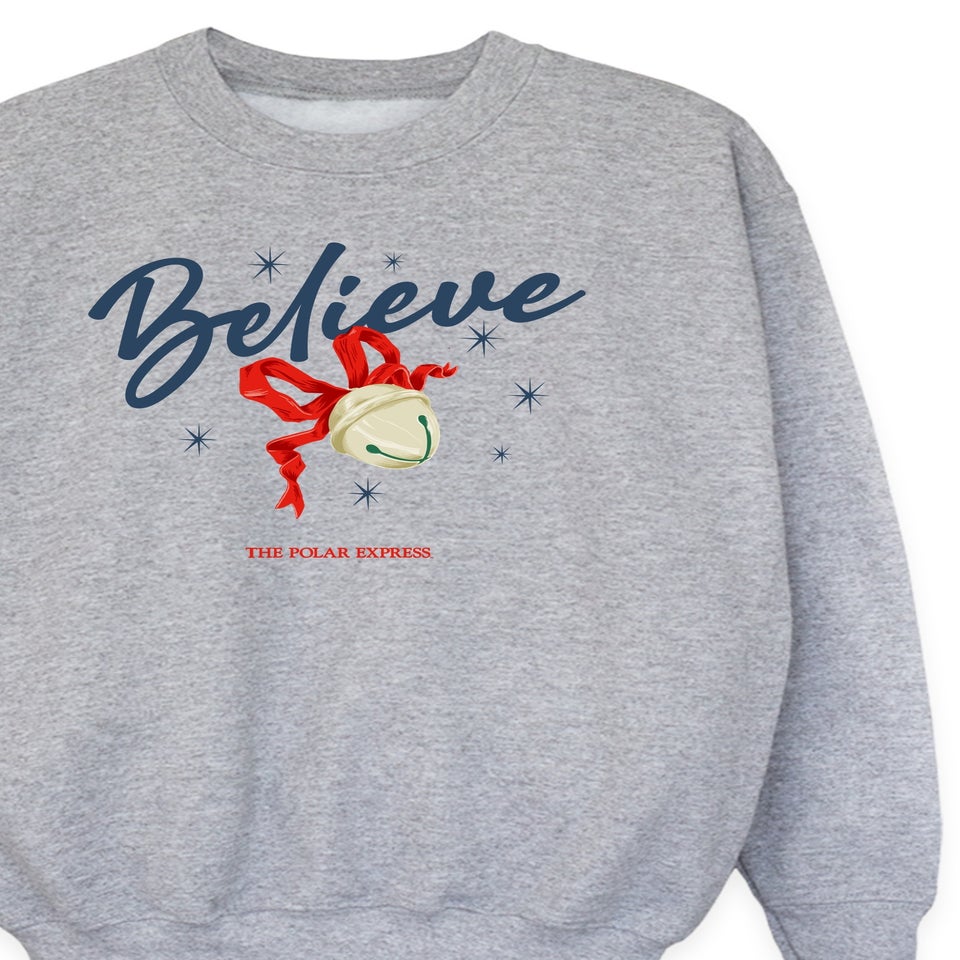 The Polar Express Believe Bell Christmas Girls Grey Graphic Sweatshirt (3-13 Years)