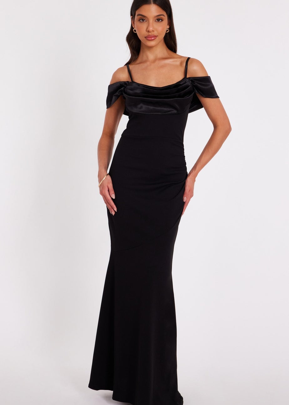 Quiz Black Cold Shoulder Maxi Dress