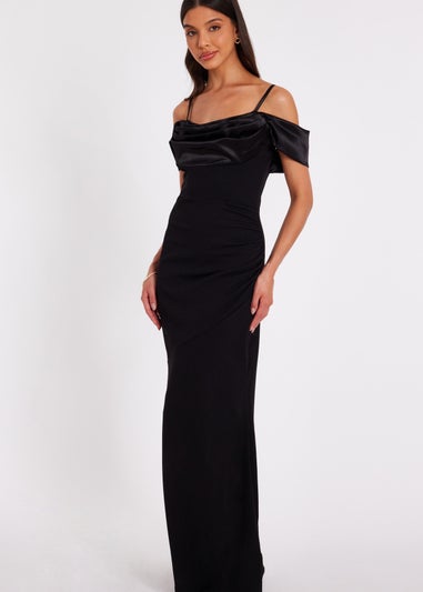 Quiz Black Cold Shoulder Maxi Dress