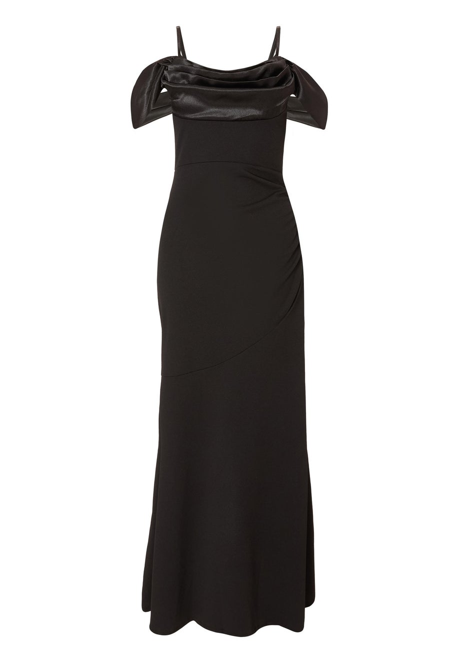 Quiz Black Cold Shoulder Maxi Dress