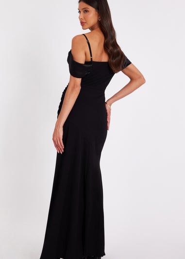 Quiz Black Cold Shoulder Maxi Dress