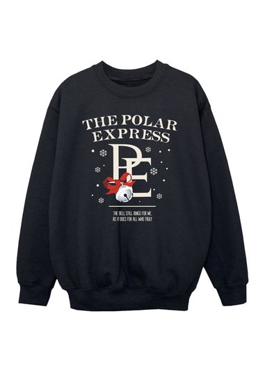 The Polar Express Bell Still Ring Christmas Girls Black Graphic Sweatshirt (3-13 Years)