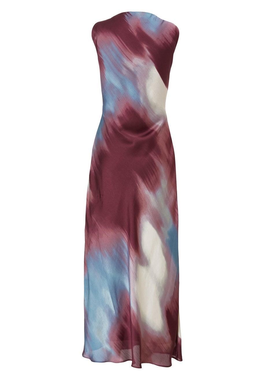 Quiz Multi Printed Satin Midaxi Dress