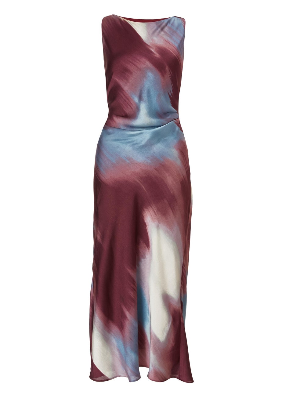 Quiz Multi Printed Satin Midaxi Dress