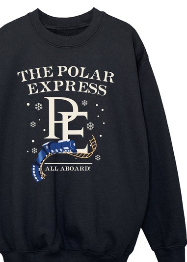 The Polar Express All Aboard Christmas Boys Black Graphic Sweatshirt (3-13 Years)