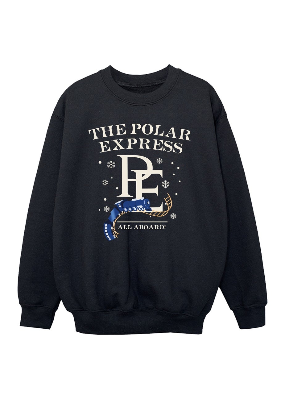 The Polar Express All Aboard Christmas Boys Black Graphic Sweatshirt (3-13 Years)