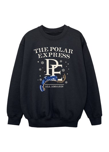 The Polar Express All Aboard Christmas Boys Black Graphic Sweatshirt (3-13 Years)