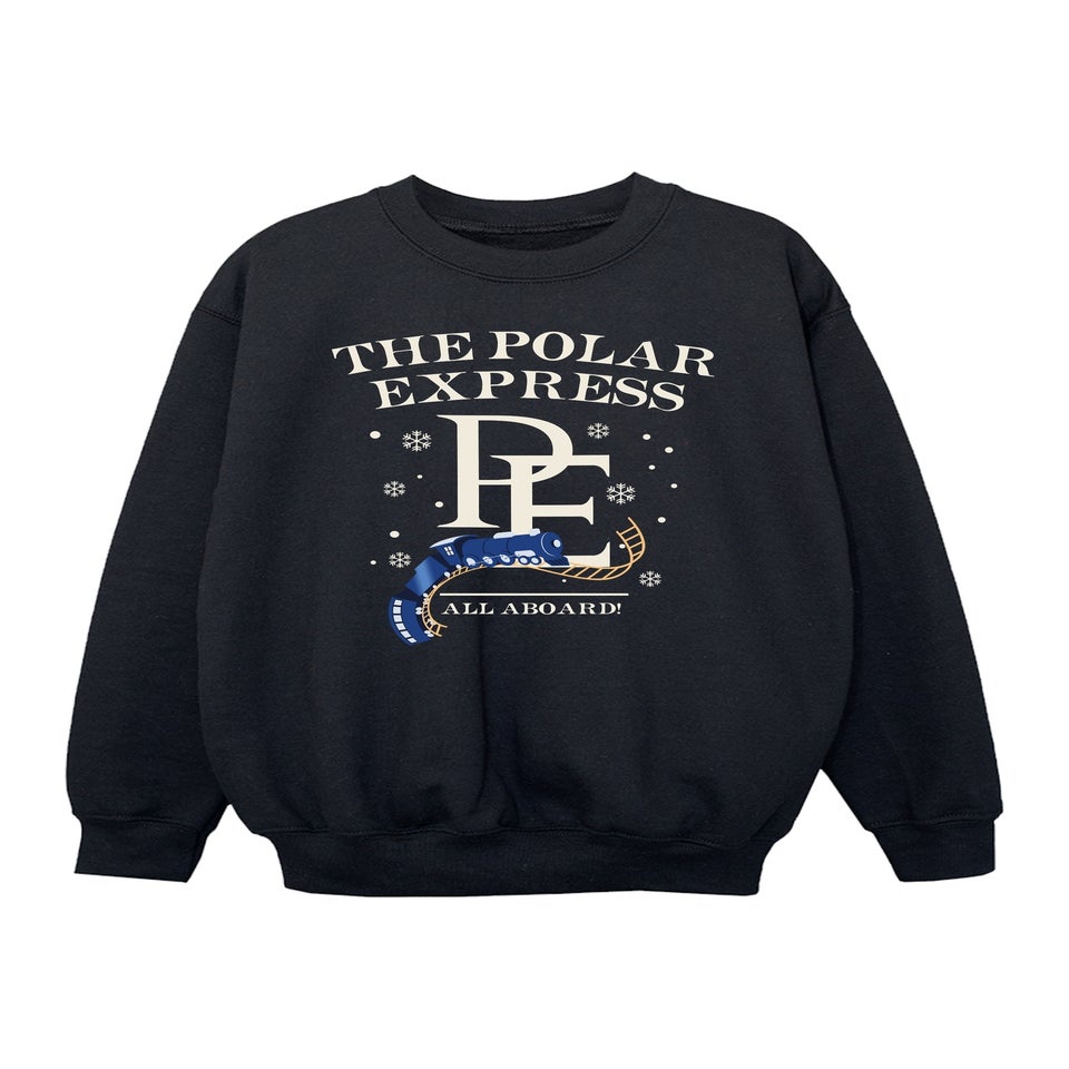 The Polar Express All Aboard Christmas Boys Black Graphic Sweatshirt (3-13 Years)