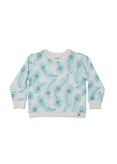 Lucy & Sam White Peacock Crew Sweat (9 Months to 6 Years)